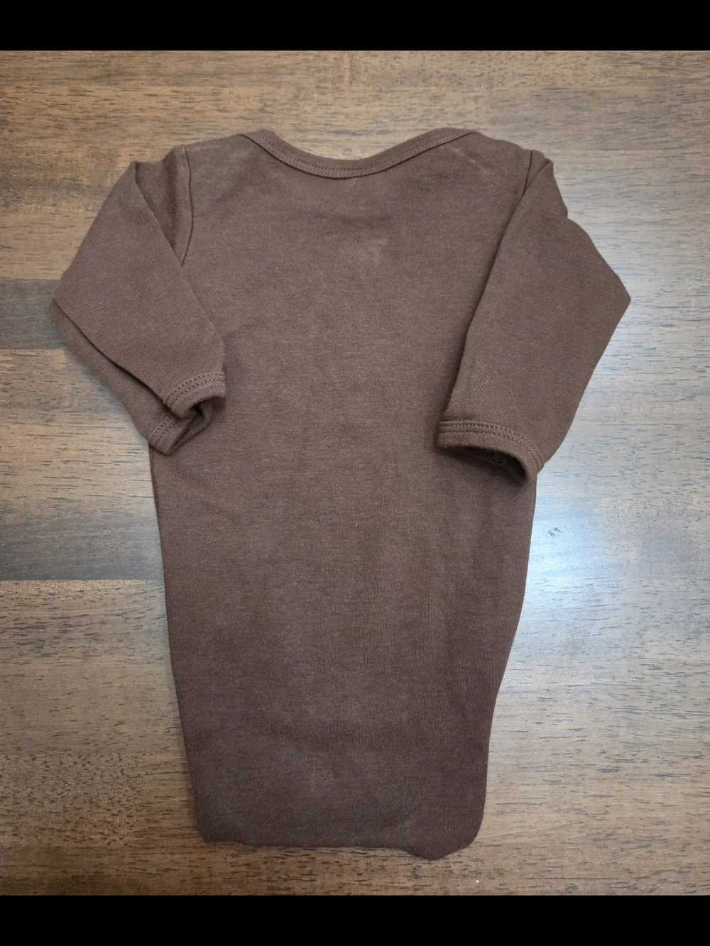 Monag Long-Sleeve Brown Baby One-Piece with Football Graphic